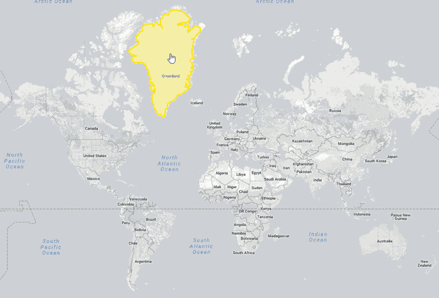 Map projections distort the true size of countries