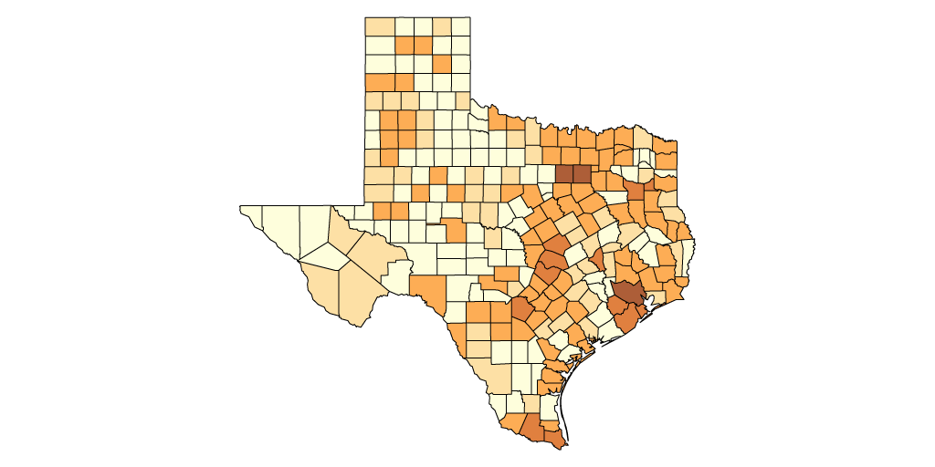 A quantity, or choropleth map