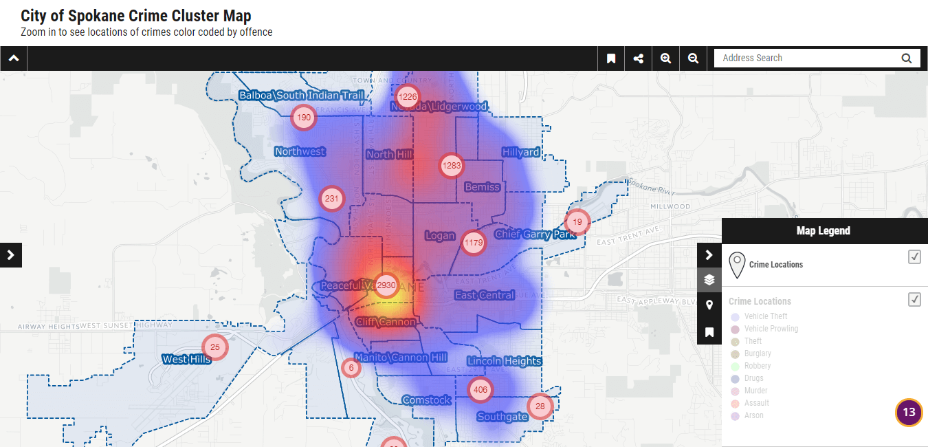 Серая зона карта. Тепловая карта кластеризации. Spokane Map. Тепловая карта изображения. Карта Millwood.