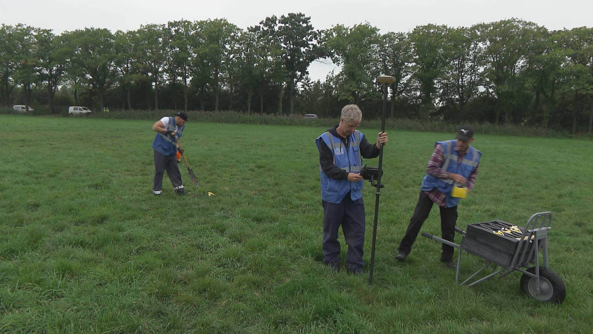 Sensors are placed to measure vibrations in the earth