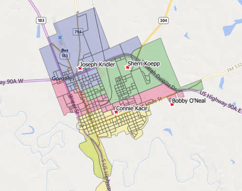 City Of Gonzales Voting Districts - Interactive Web Map