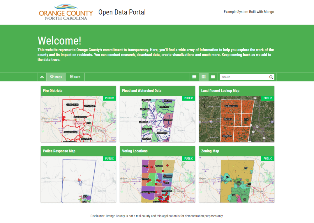 A Mango map and data portal