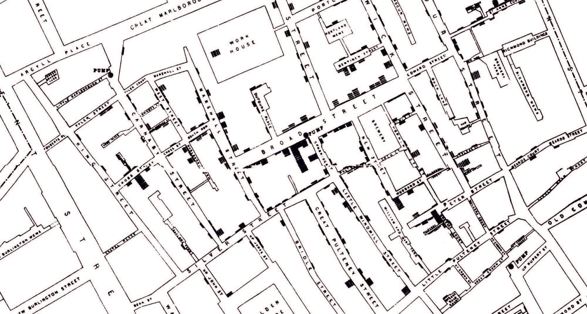 John Snow's cholera map - a revolution for data visualization on maps