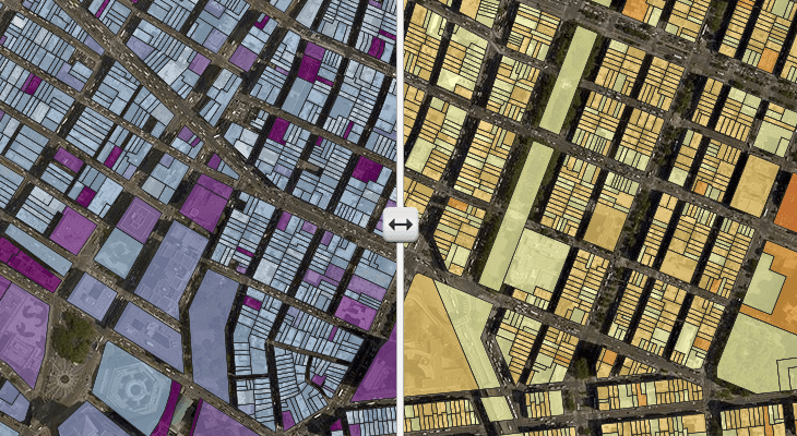 A slide-to-compare map makes comparing two layers really simple