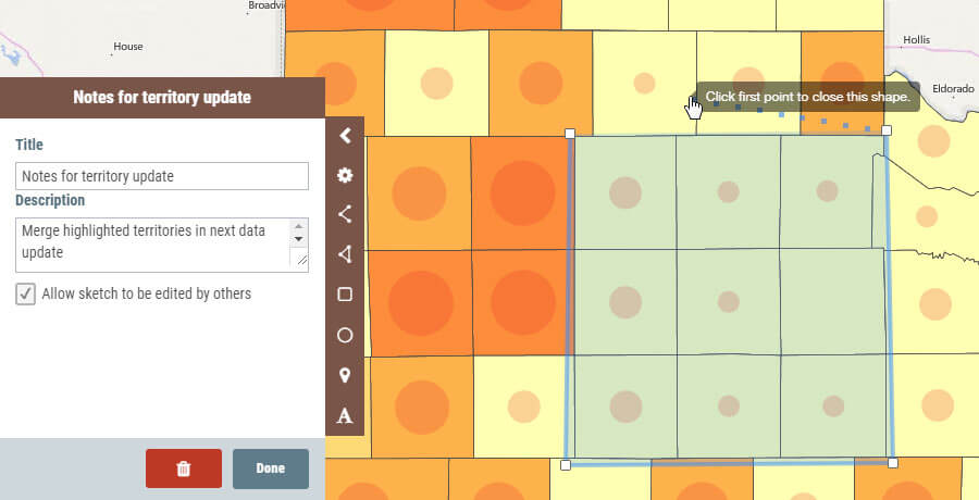 Sketching polygons on your web map