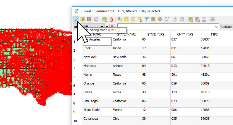 Exiting layer edit mode in QGIS