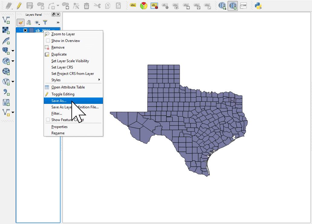 Exporting a shapefile from QGIS