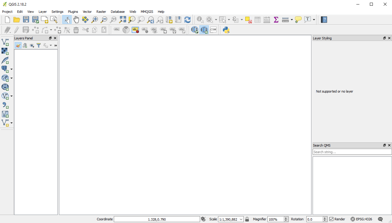 The QGIS interface