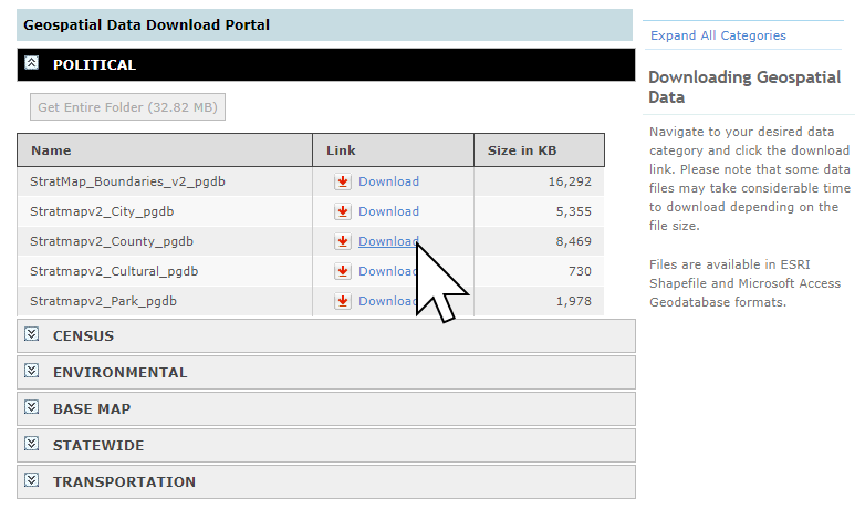 There are many geospatial data portals online to source third party data