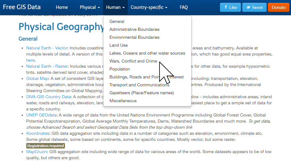 Robin Wilson comprehensive collection of spatial data, sourced from all over the web