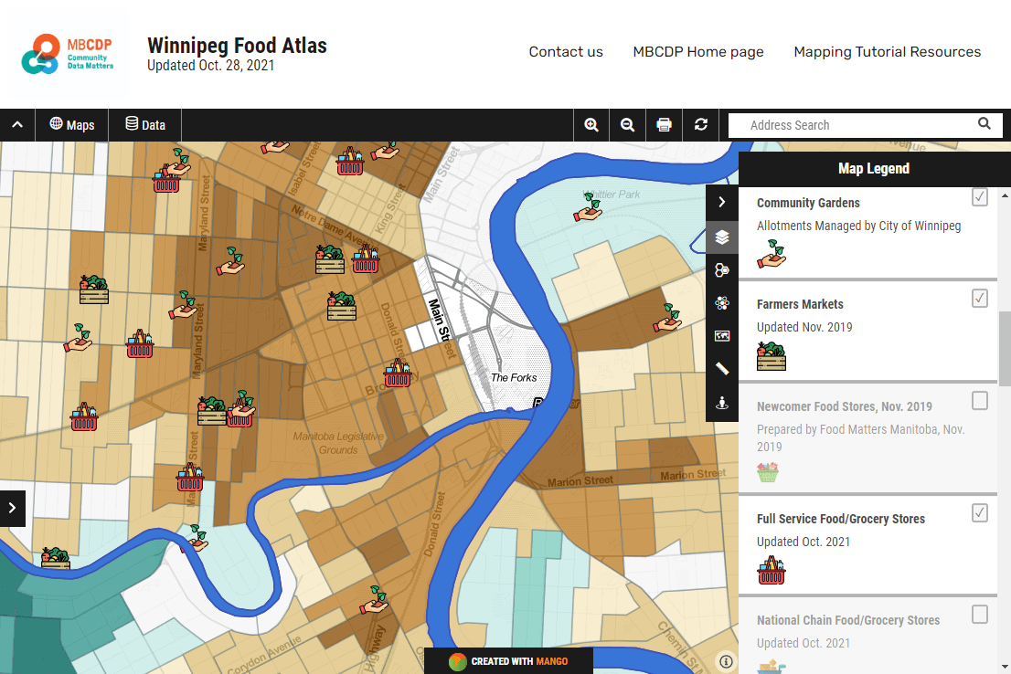 Winnipeg Food Atlas - click to load the Atlas in a new tab.