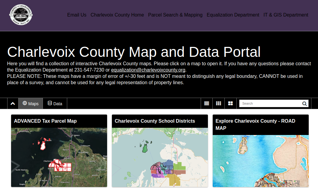 Charlevoix County Map and Data Portal powered by Mango